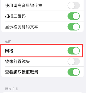 西市苹果手机维修网点分享iPhone如何开启九宫格构图功能