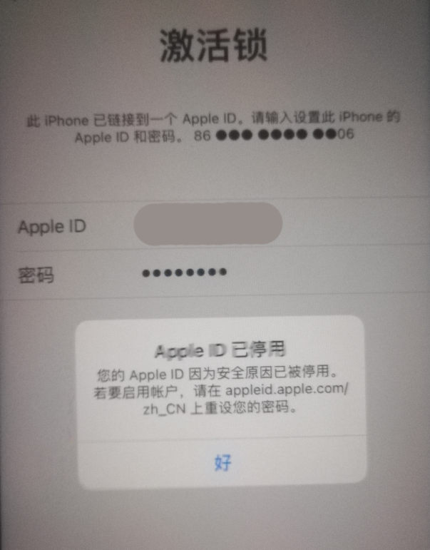 西市苹果手机维修分享iPhone 12 出现提示“Apple ID 已停用”怎么办 